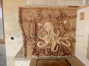 Ceramic panel "Octopus" 900 x  900 mm